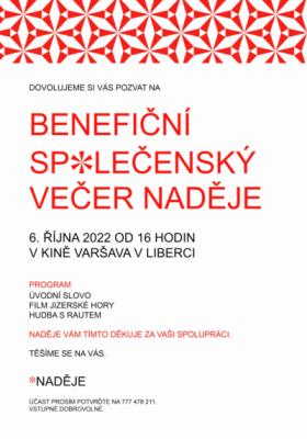 Benefiční společenský večer NADĚJE
