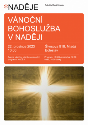 Pozvání na bohoslužbu v NADĚJI