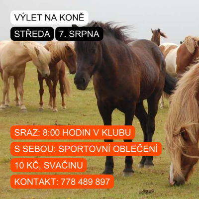 ZMĚNA TERMÍNU VÝLETU NA KONĚ