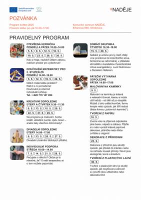 Program komunitního centra - květen 2025
