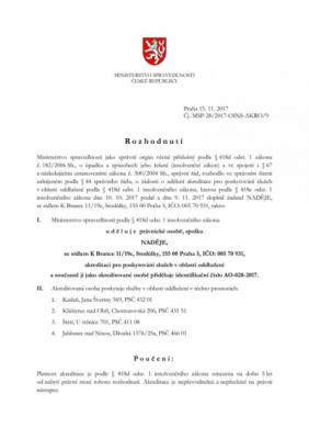 NADĚJE získala akreditaci pro poskytování služeb v oblasti oddlužení