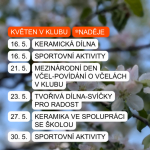 V měsíci květnu se v klubu můžete těšit na tyto aktivity